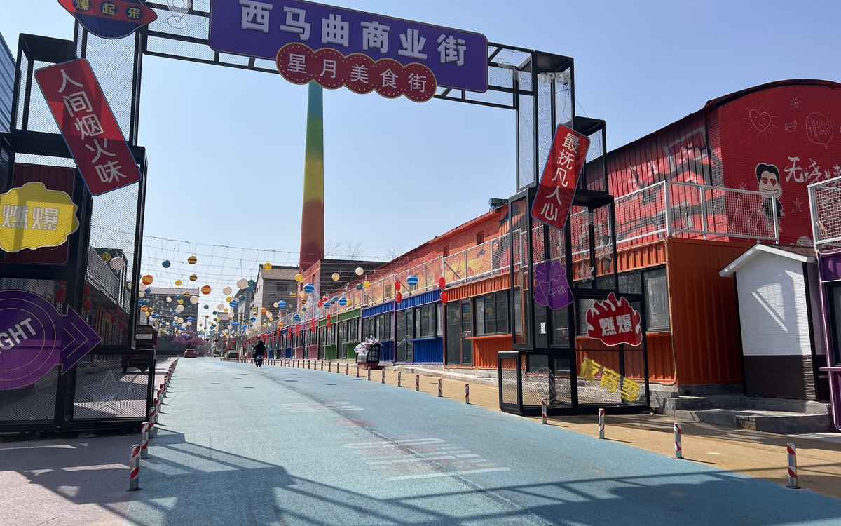 武陟集装箱商业街入口及连续商铺完工实景